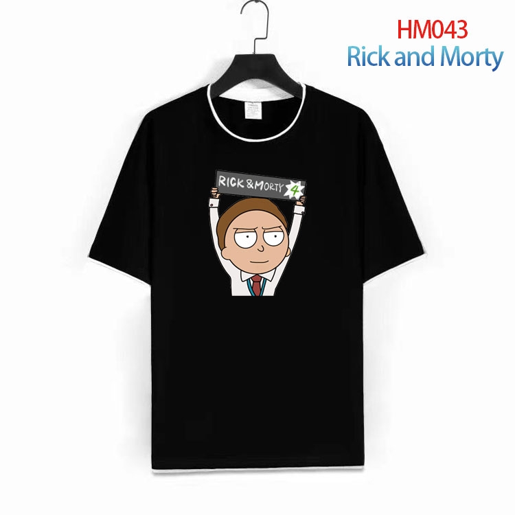 Rick and Morty Pure cotton Loose short sleeve round neck T-shirt from S to 4XL