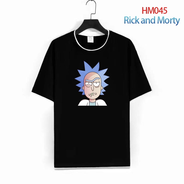 Rick and Morty Pure cotton Loose short sleeve round neck T-shirt from S to 4XL HM-045-1