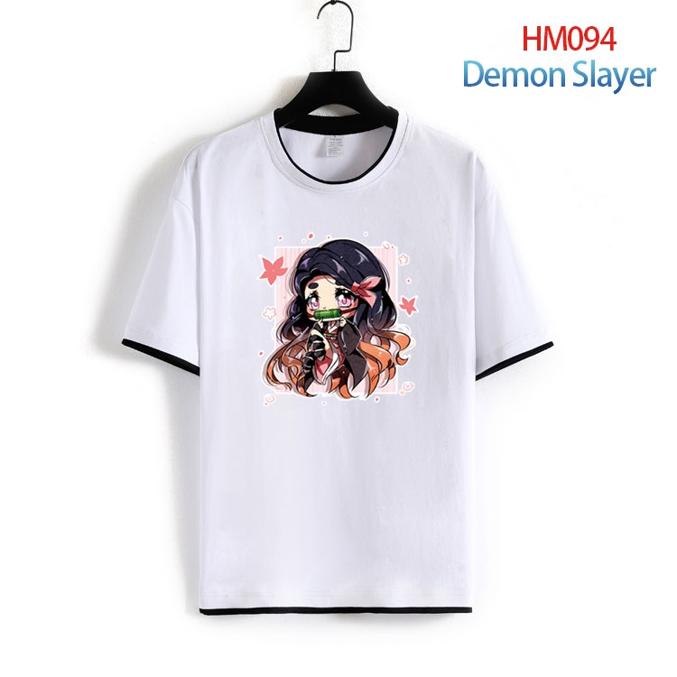 Demon Slayer Kimets Pure cotton Loose short sleeve round neck T-shirt from S to 4XL HM-094-2