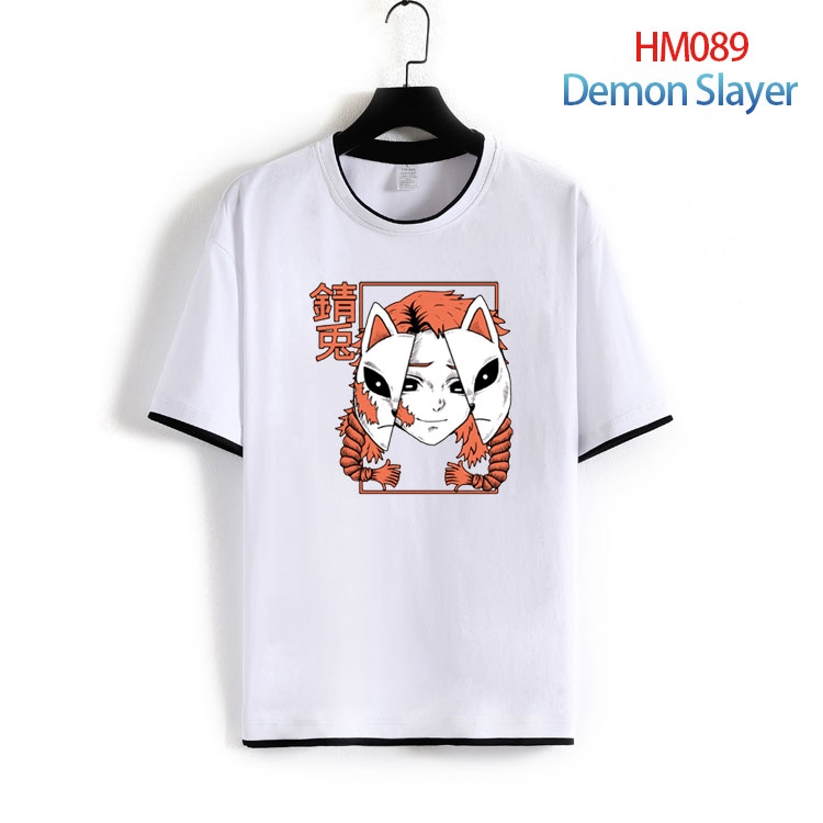 Demon Slayer Kimets Pure cotton Loose short sleeve round neck T-shirt from S to 4XL HM-089-2