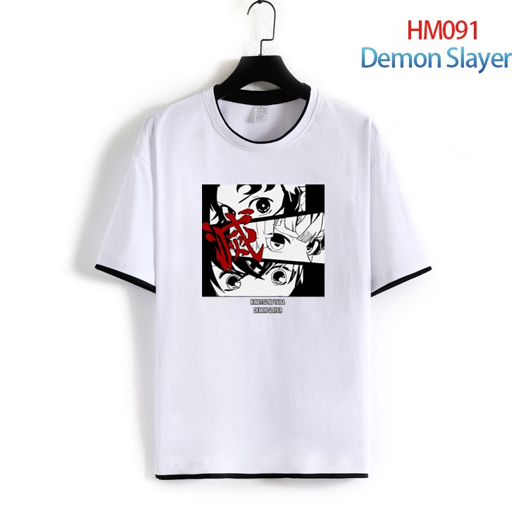 Demon Slayer Kimets Pure cotton Loose short sleeve round neck T-shirt from S to 4XL HM-091-2