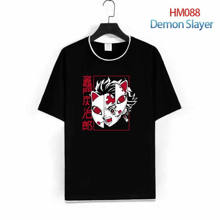 Demon Slayer Kimets Pure cotton Loose short sleeve round neck T-shirt from S to 4XL  HM-088-1