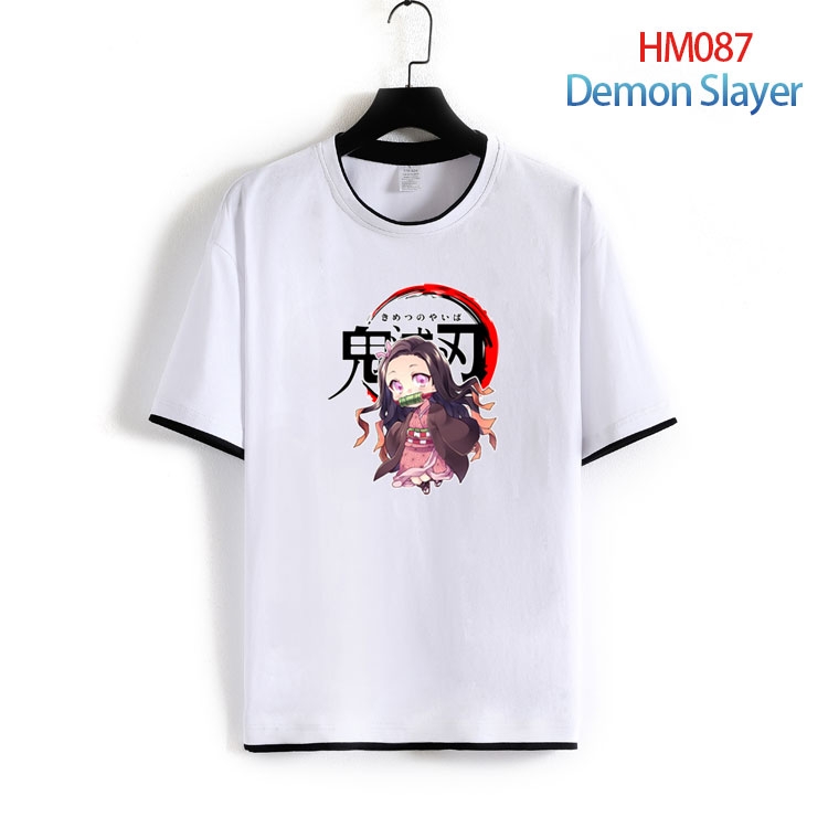 Demon Slayer Kimets Pure cotton Loose short sleeve round neck T-shirt from S to 4XL  HM-087-2