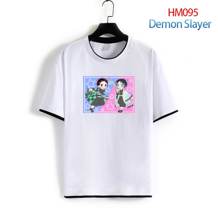 Demon Slayer Kimets Pure cotton Loose short sleeve round neck T-shirt from S to 4XL  HM-095-2