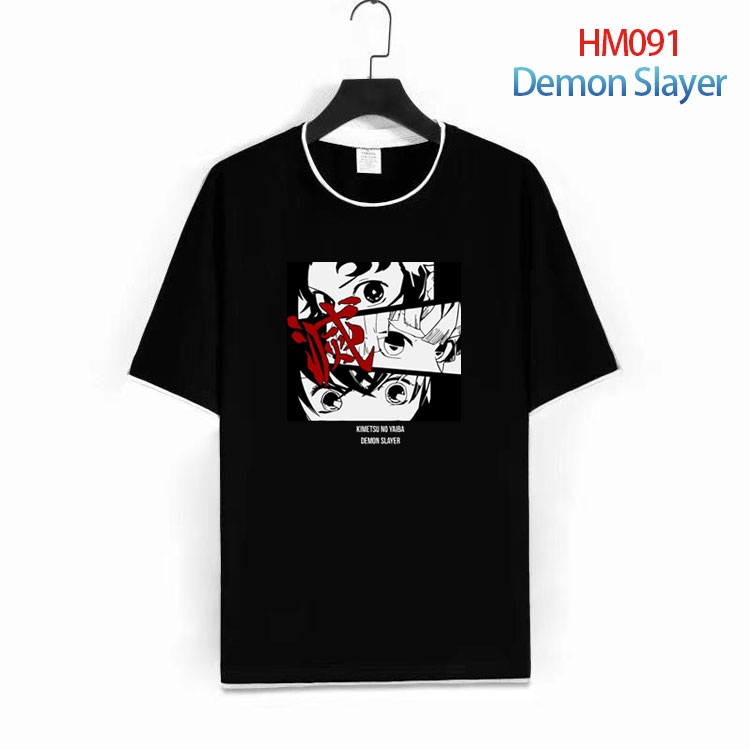 Demon Slayer Kimets Pure cotton Loose short sleeve round neck T-shirt from S to 4XL HM-091-1