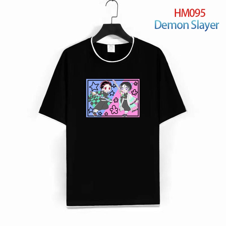 Demon Slayer Kimets Pure cotton Loose short sleeve round neck T-shirt from S to 4XL  HM-095-1