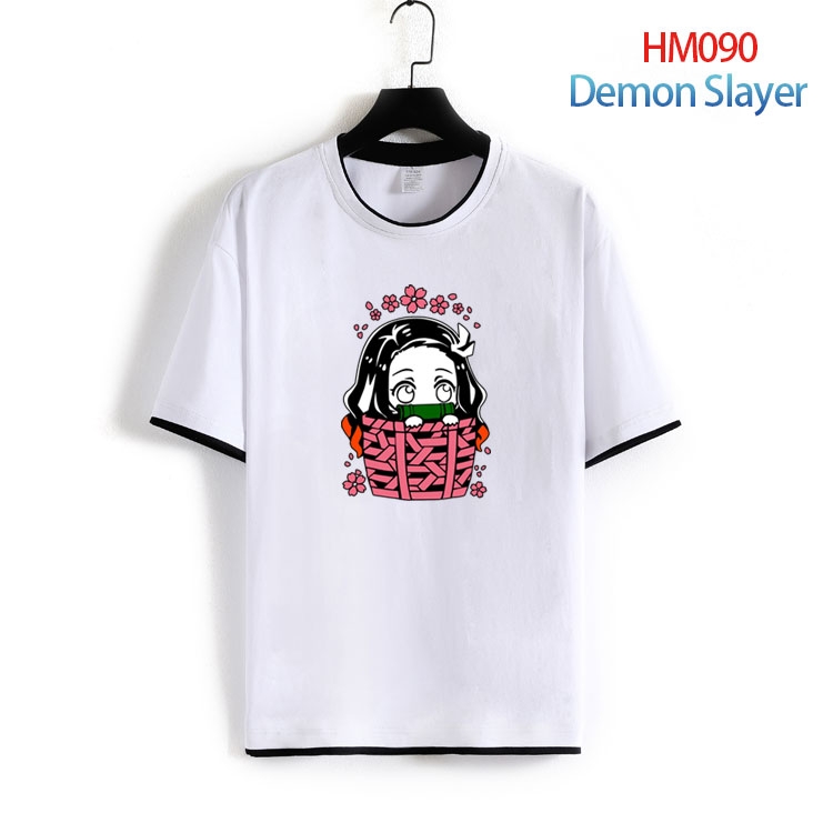 Demon Slayer Kimets Pure cotton Loose short sleeve round neck T-shirt from S to 4XL HM-090-2