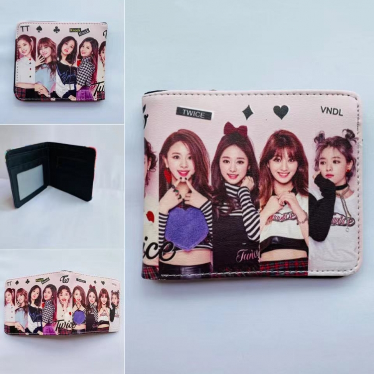TWICE Anime Full color two fold short wallet purse 11X9.5CM 60G Style 1