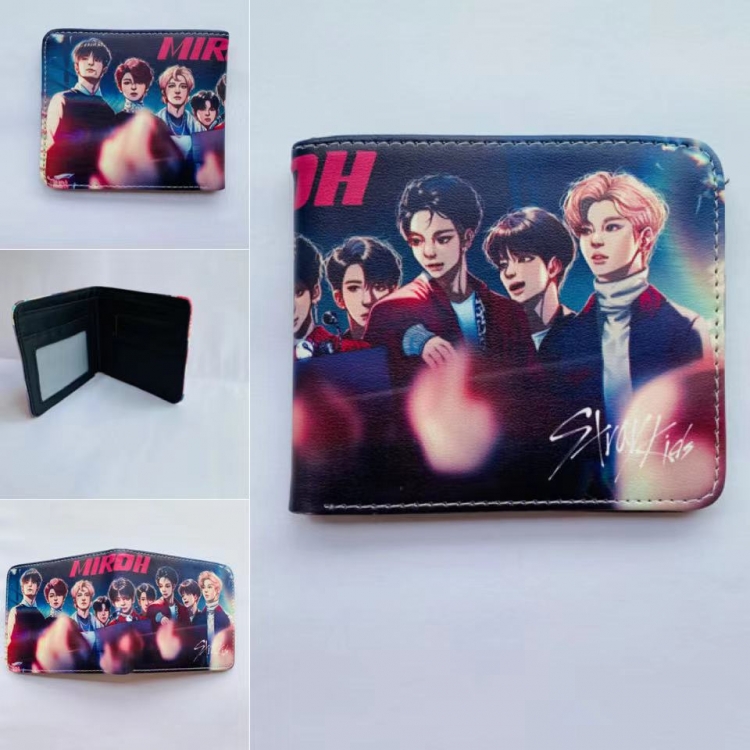 Stray Kids Anime Full color two fold short wallet purse 11X9.5CM 60G Style 2
