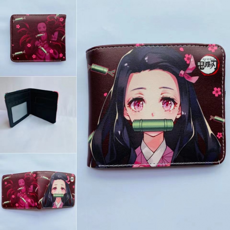 Demon Slayer Kimets Anime Full color two fold short wallet purse 11X9.5CM 60G Style 3