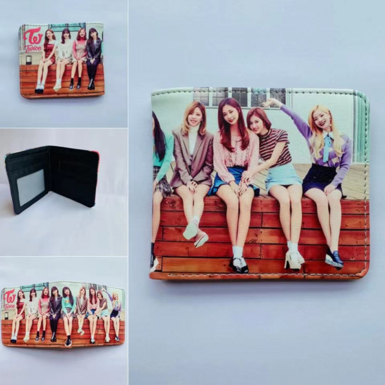 TWICE  Anime Full color two fold short wallet purse 11X9.5CM 60G Style 2