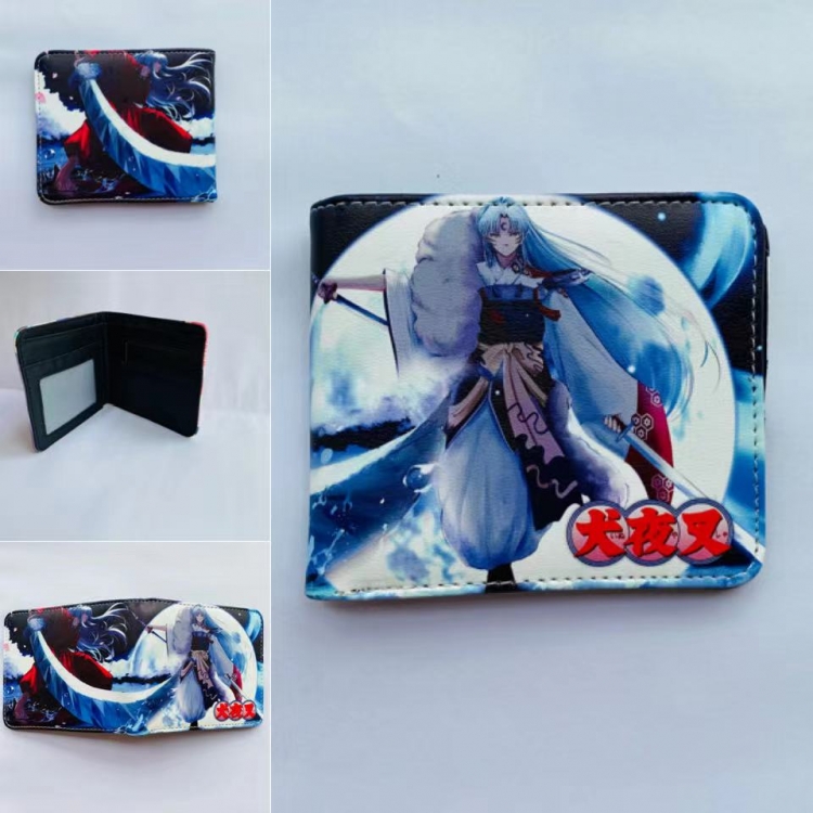 Inuyasha  Anime Full color two fold short wallet purse 11X9.5CM 60G Style 4