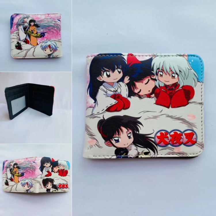 Inuyasha  Anime Full color two fold short wallet purse 11X9.5CM 60G Style 3