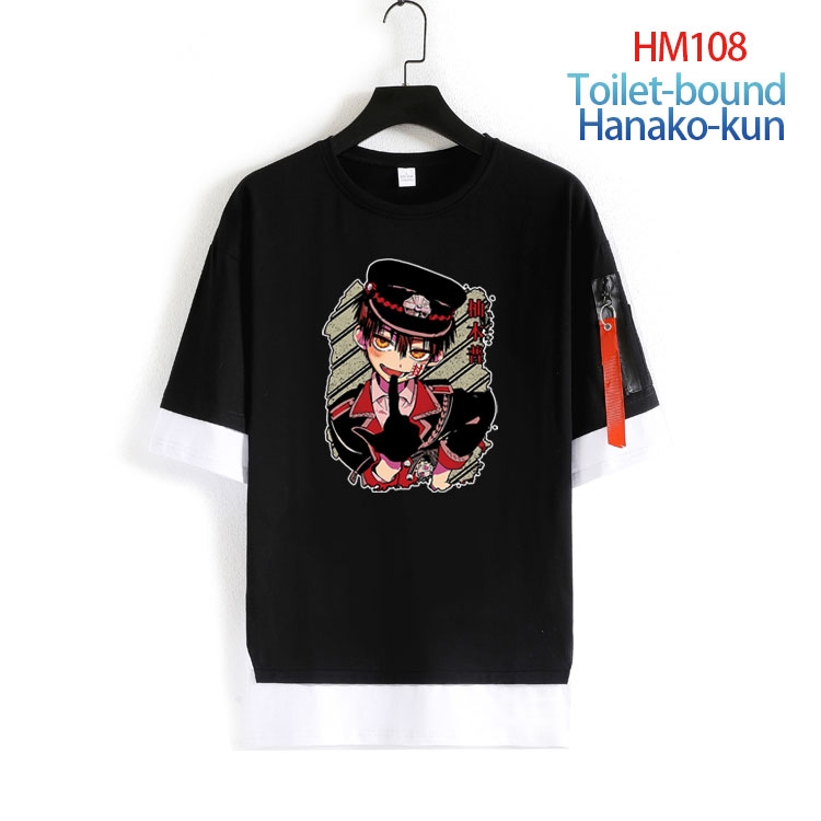 Toilet-bound Hanako-kun Cotton round neck fake two loose T-shirts  from S to 4XL HM-108-4