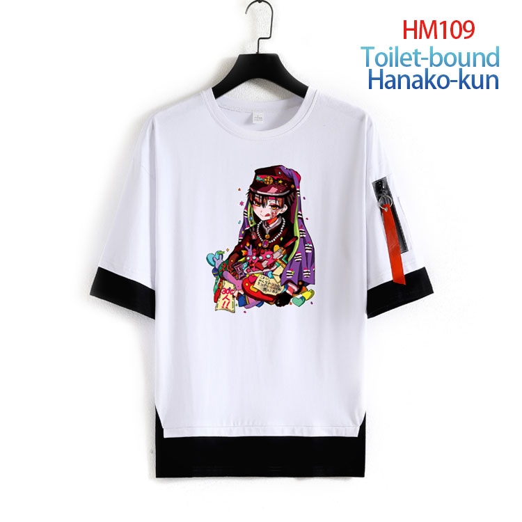 Toilet-bound Hanako-kun Cotton round neck fake two loose T-shirts  from S to 4XL  HM-109-3