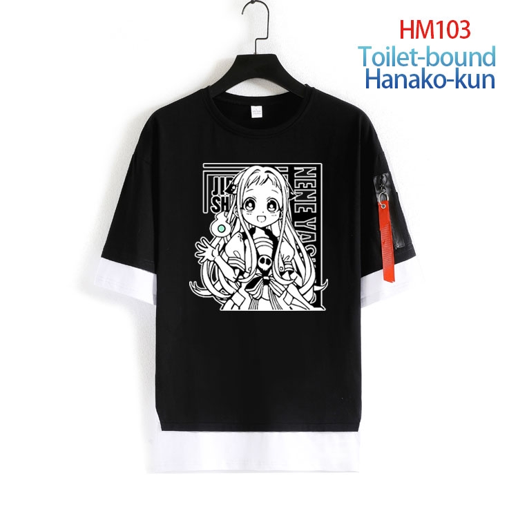 Toilet-bound Hanako-kun Cotton round neck fake two loose T-shirts  from S to 4XL HM-103-4