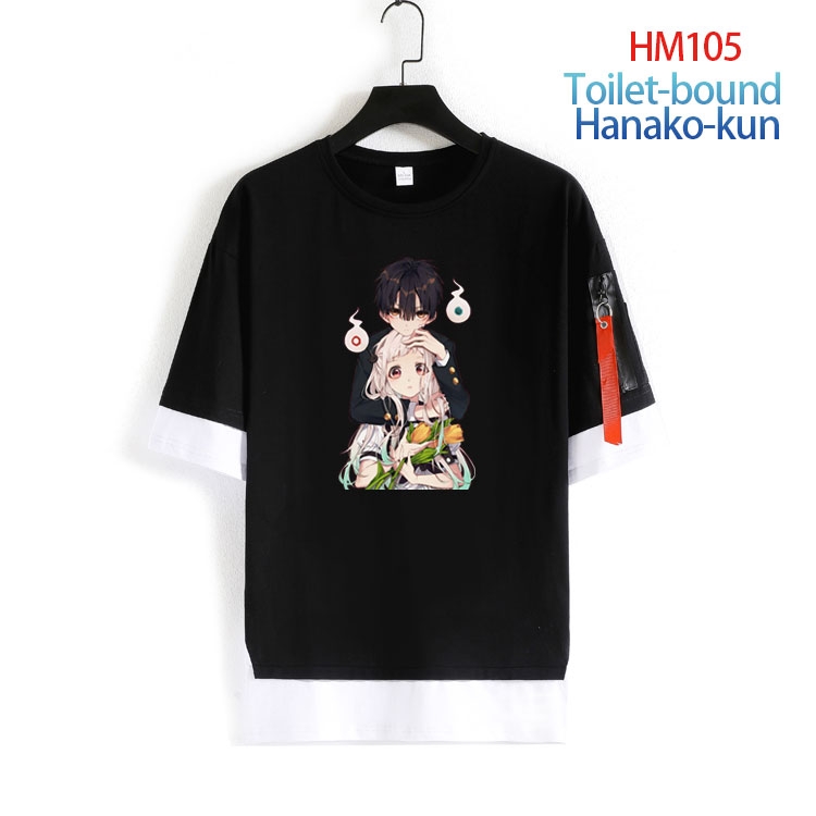 Toilet-bound Hanako-kun Cotton round neck fake two loose T-shirts  from S to 4XL HM-105-4