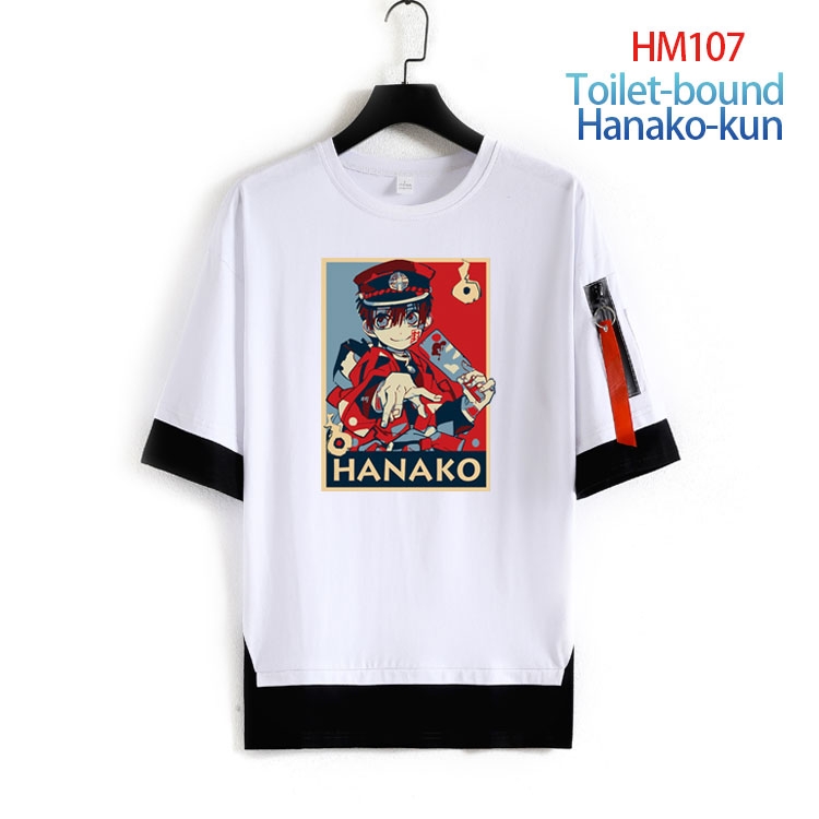 Toilet-bound Hanako-kun Cotton round neck fake two loose T-shirts  from S to 4XL HM-107-3