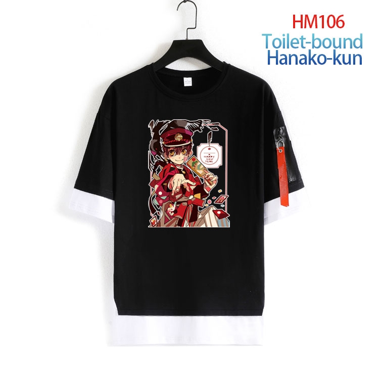 Toilet-bound Hanako-kun Cotton round neck fake two loose T-shirts  from S to 4XL HM-106-4