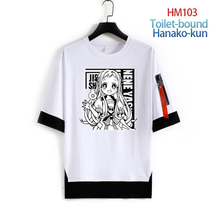 Toilet-bound Hanako-kun Cotton round neck fake two loose T-shirts  from S to 4XL HM-103-3