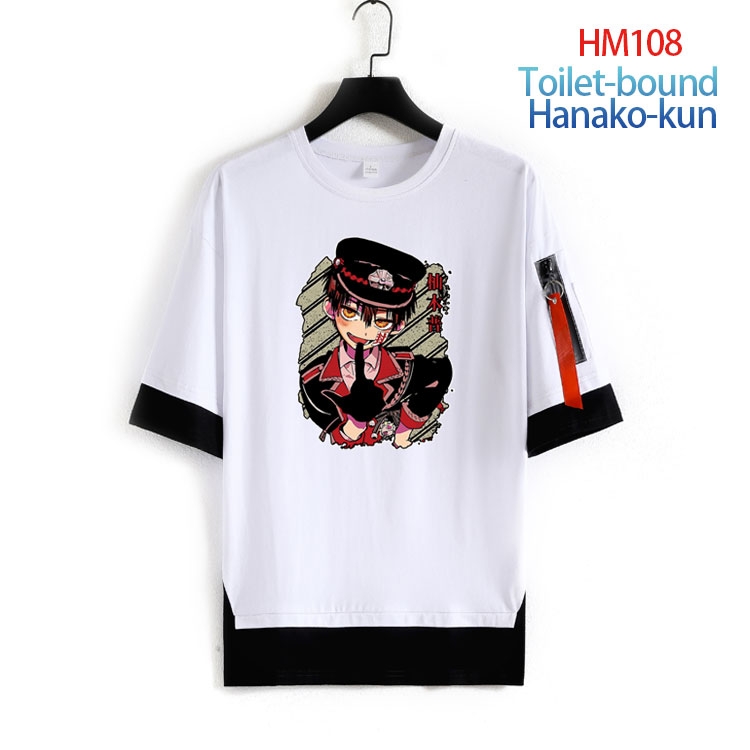 Toilet-bound Hanako-kun Cotton round neck fake two loose T-shirts  from S to 4XL HM-108-3