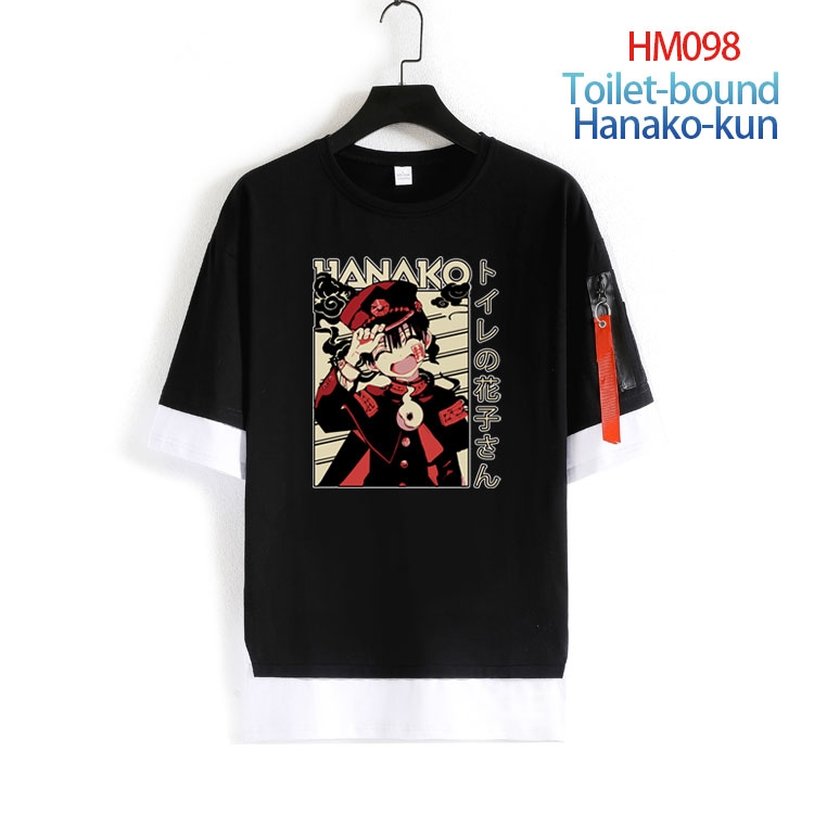 Toilet-bound Hanako-kun Cotton round neck fake two loose T-shirts  from S to 4XL HM-098-4