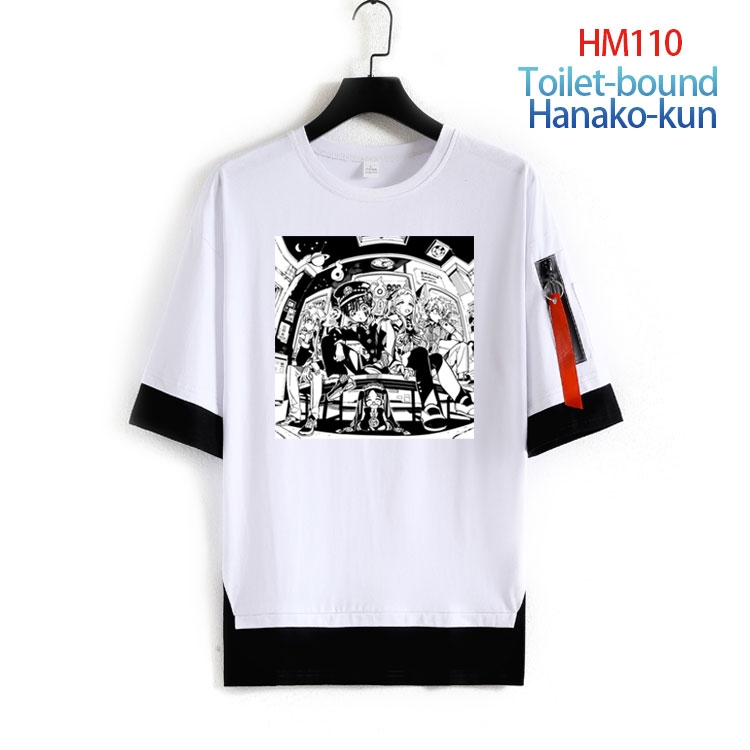 Toilet-bound Hanako-kun Cotton round neck fake two loose T-shirts  from S to 4XL HM-110-3