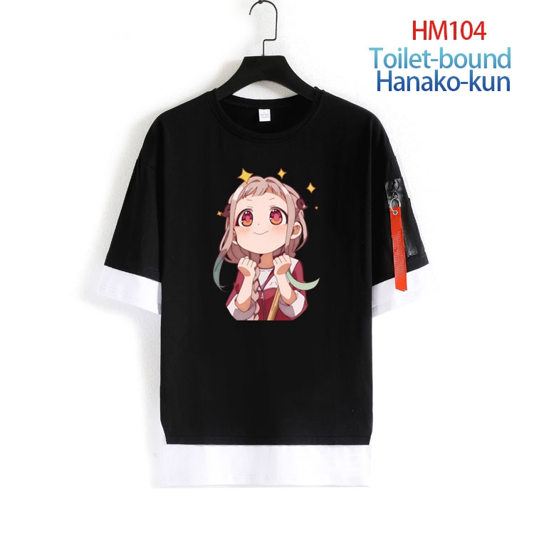 Toilet-bound Hanako-kun Cotton round neck fake two loose T-shirts  from S to 4XL HM-104-4