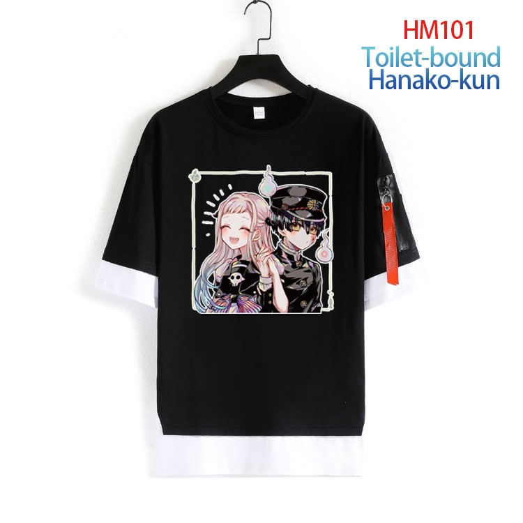 Toilet-bound Hanako-kun Cotton round neck fake two loose T-shirts  from S to 4XL HM-101-4