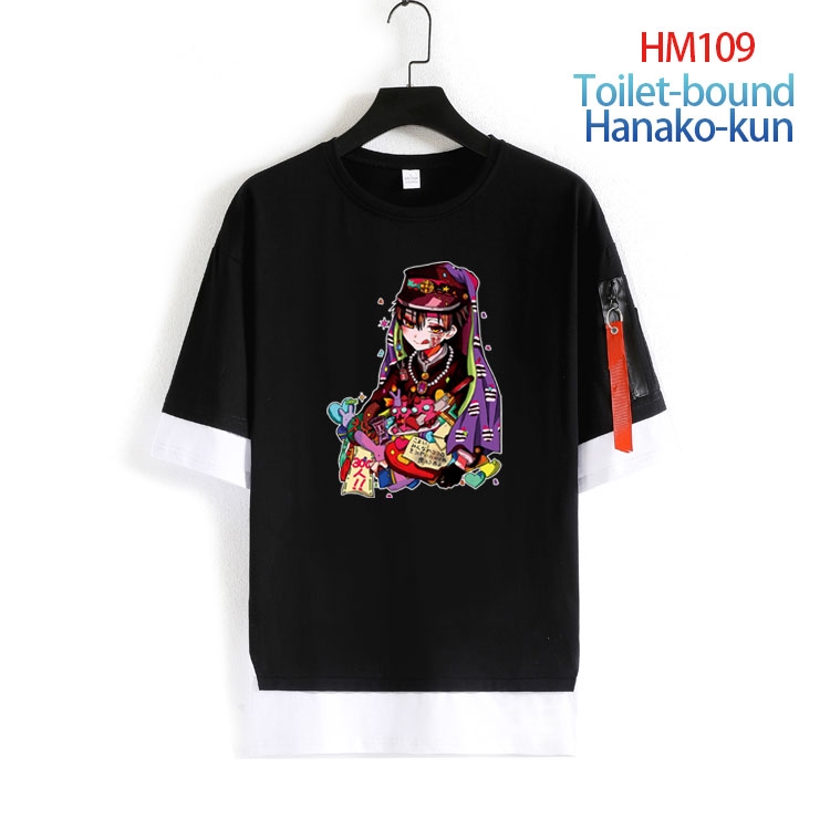 Toilet-bound Hanako-kun Cotton round neck fake two loose T-shirts  from S to 4XL HM-109-4