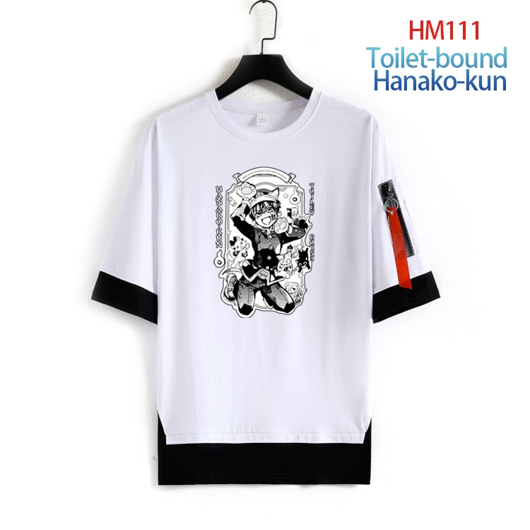 Toilet-bound Hanako-kun Cotton round neck fake two loose T-shirts  from S to 4XL HM-111-3