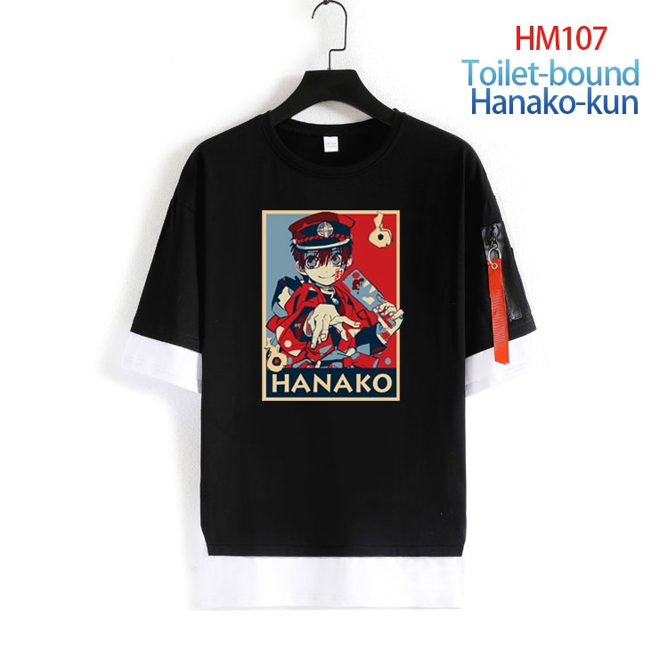 Toilet-bound Hanako-kun Cotton round neck fake two loose T-shirts  from S to 4XL HM-107-4