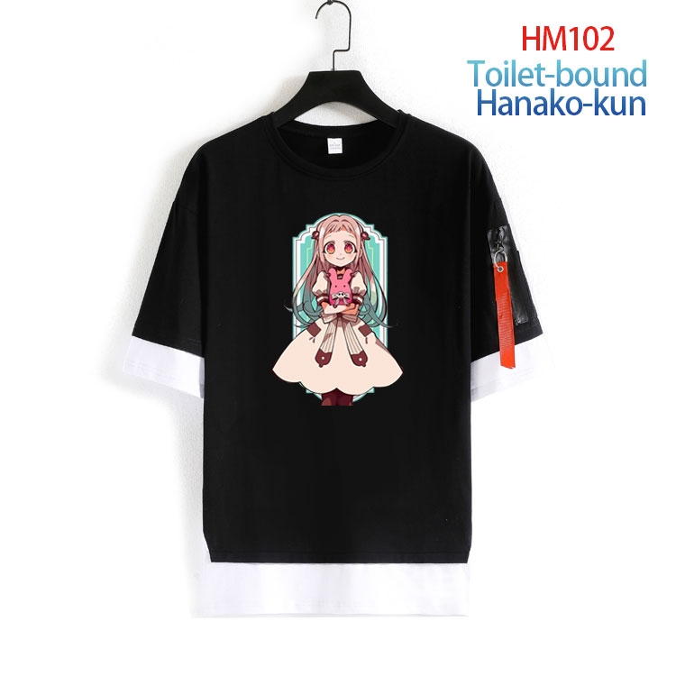 Toilet-bound Hanako-kun Cotton round neck fake two loose T-shirts  from S to 4XL HM-102-4