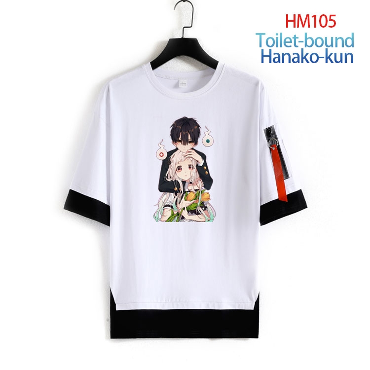 Toilet-bound Hanako-kun Cotton round neck fake two loose T-shirts  from S to 4XL HM-105-3