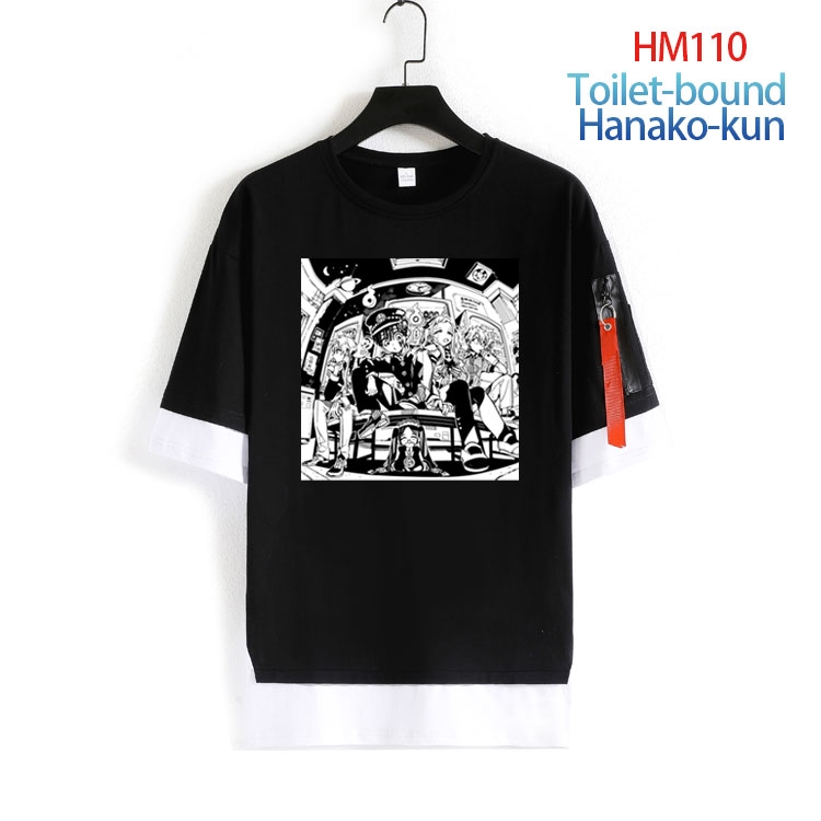 Toilet-bound Hanako-kun Cotton round neck fake two loose T-shirts  from S to 4XL HM-110-4