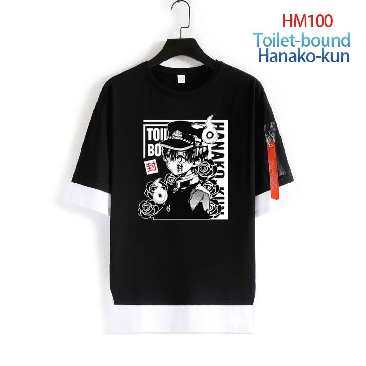 Toilet-bound Hanako-kun Cotton round neck fake two loose T-shirts  from S to 4XL HM-100-4