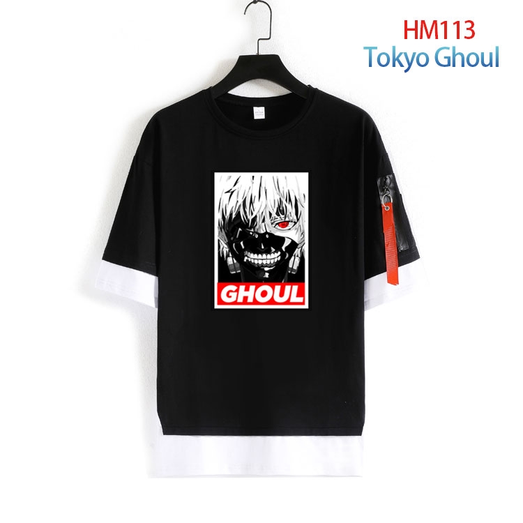 Tokyo Ghoul Cotton round neck fake two loose T-shirts from S to 4XL   HM-113-4