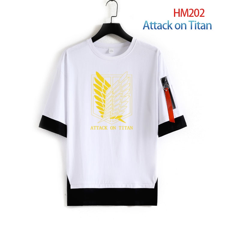 Shingeki no Kyojin Cotton round neck fake two loose T-shirts from S to 4XL HM-202-3
