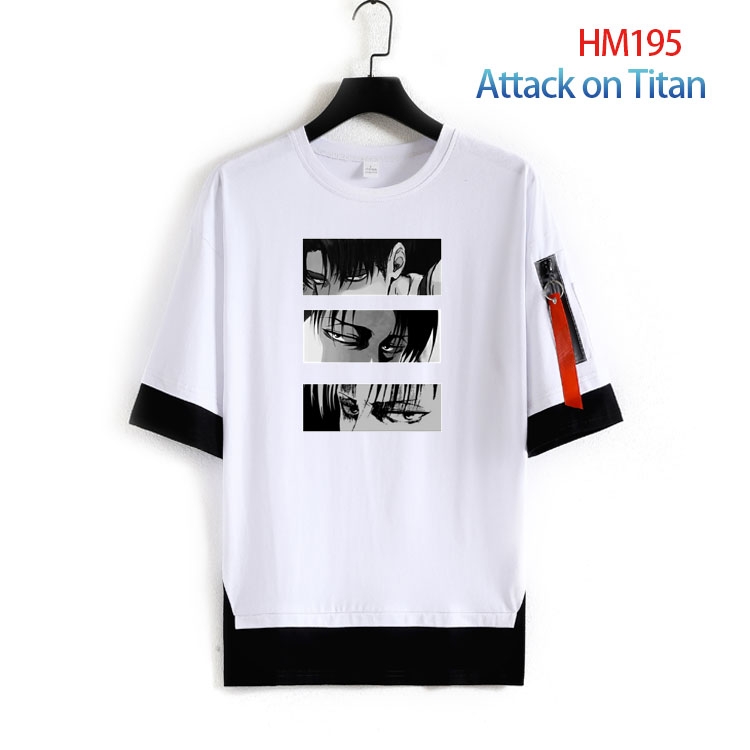 Shingeki no Kyojin Cotton round neck fake two loose T-shirts from S to 4XL  HM-195-3