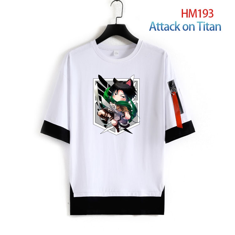 Shingeki no Kyojin Cotton round neck fake two loose T-shirts from S to 4XL  HM-193-3