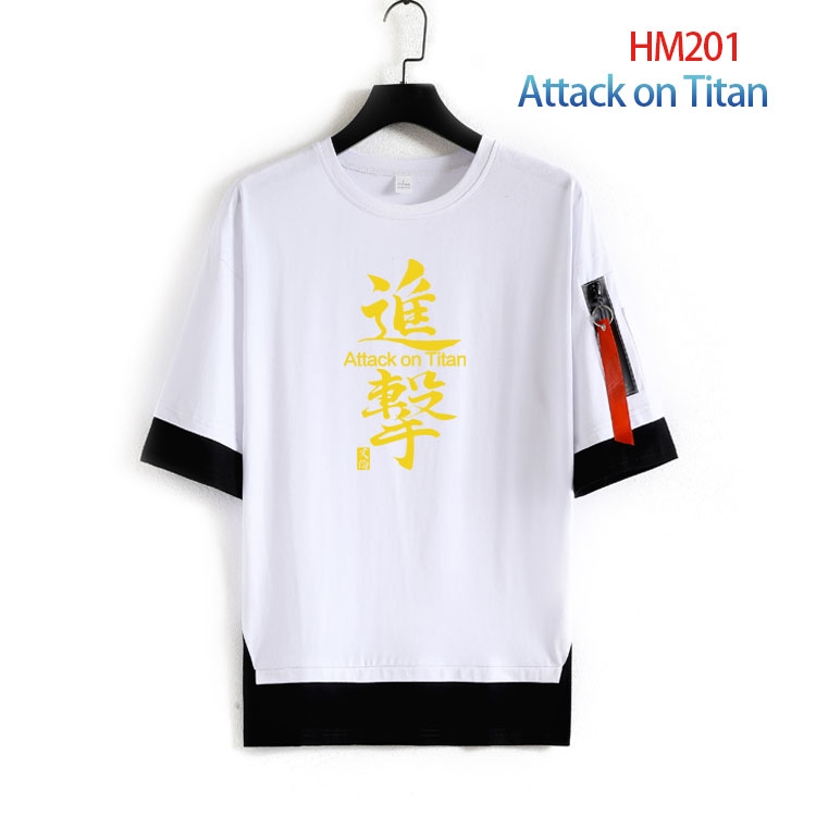 Shingeki no Kyojin Cotton round neck fake two loose T-shirts from S to 6XL  HM-201-3