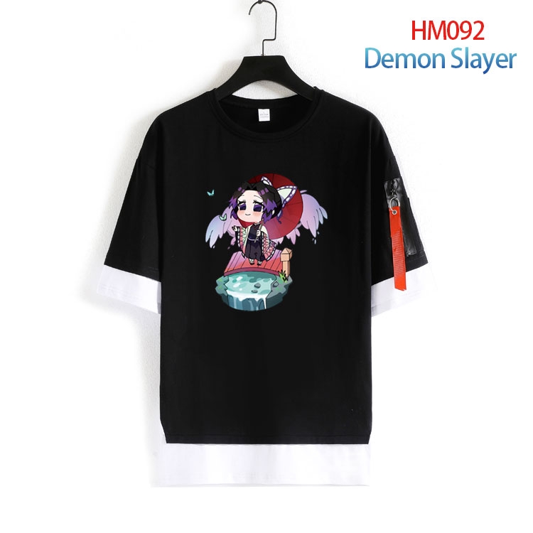 Demon Slayer Kimets Cotton round neck fake two loose T-shirts from S to 6XL HM-092-4