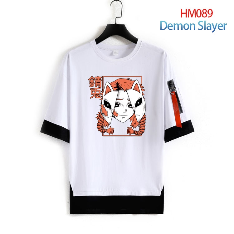 Demon Slayer Kimets Cotton round neck fake two loose T-shirts from S to 6XL HM-089-3