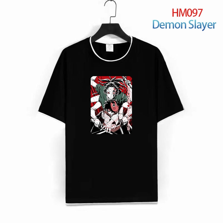 Demon Slayer Kimets Cotton round neck fake two loose T-shirts from S to 6XL HM-097-1