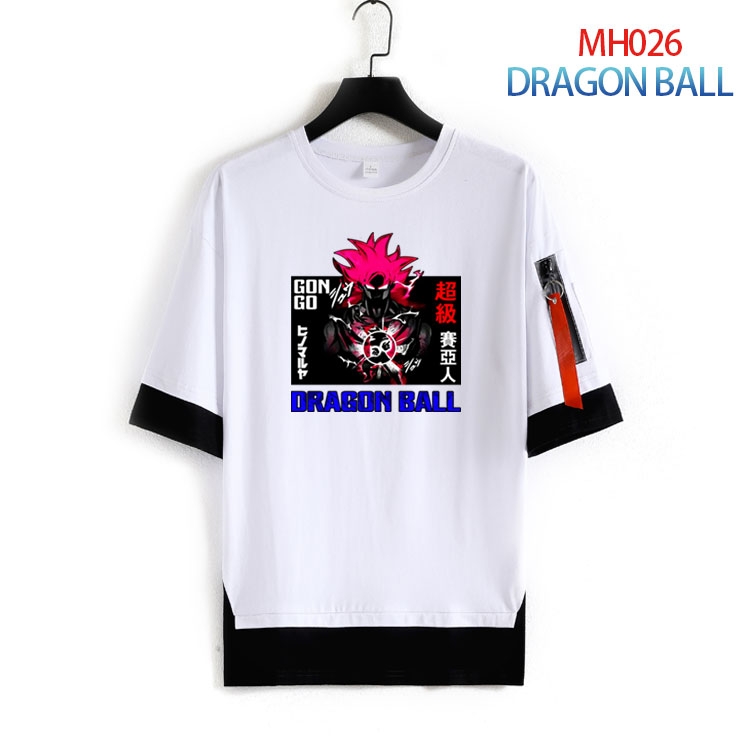 DRAGON BALL Cotton round neck fake two loose T-shirts from S to 4XL  MH-026-3