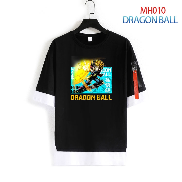 DRAGON BALL Cotton round neck fake two loose T-shirts from S to 4XL  MH-010-4
