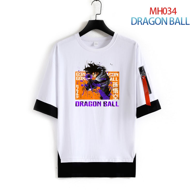 DRAGON BALL Cotton round neck fake two loose T-shirts from S to 4XL   MH-034-3