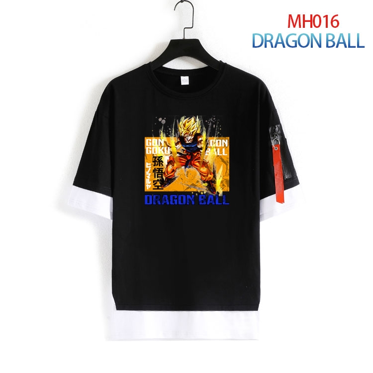 DRAGON BALL Cotton round neck fake two loose T-shirts from S to 4XL MH-016-4
