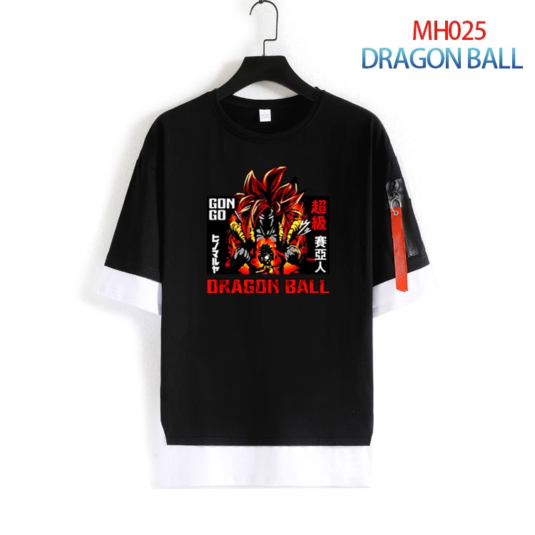 DRAGON BALL Cotton round neck fake two loose T-shirts from S to 4XL MH-025-4