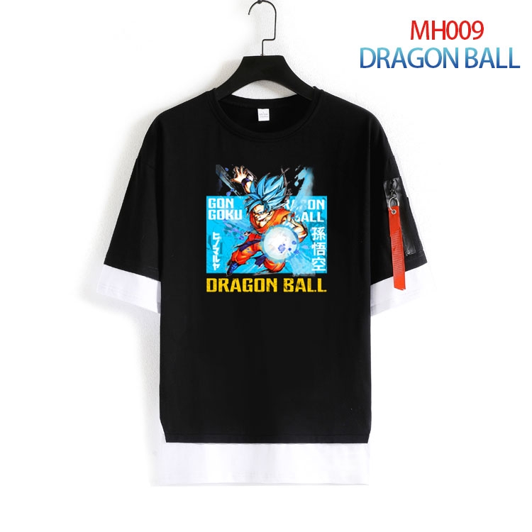 DRAGON BALL Cotton round neck fake two loose T-shirts from S to 4XL MH-009-4